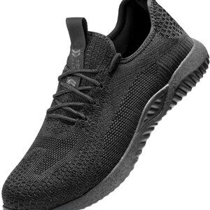 Steel Toe Shoes Rubber Sole Non Slip Puncture Proof Work Sneakers for Men